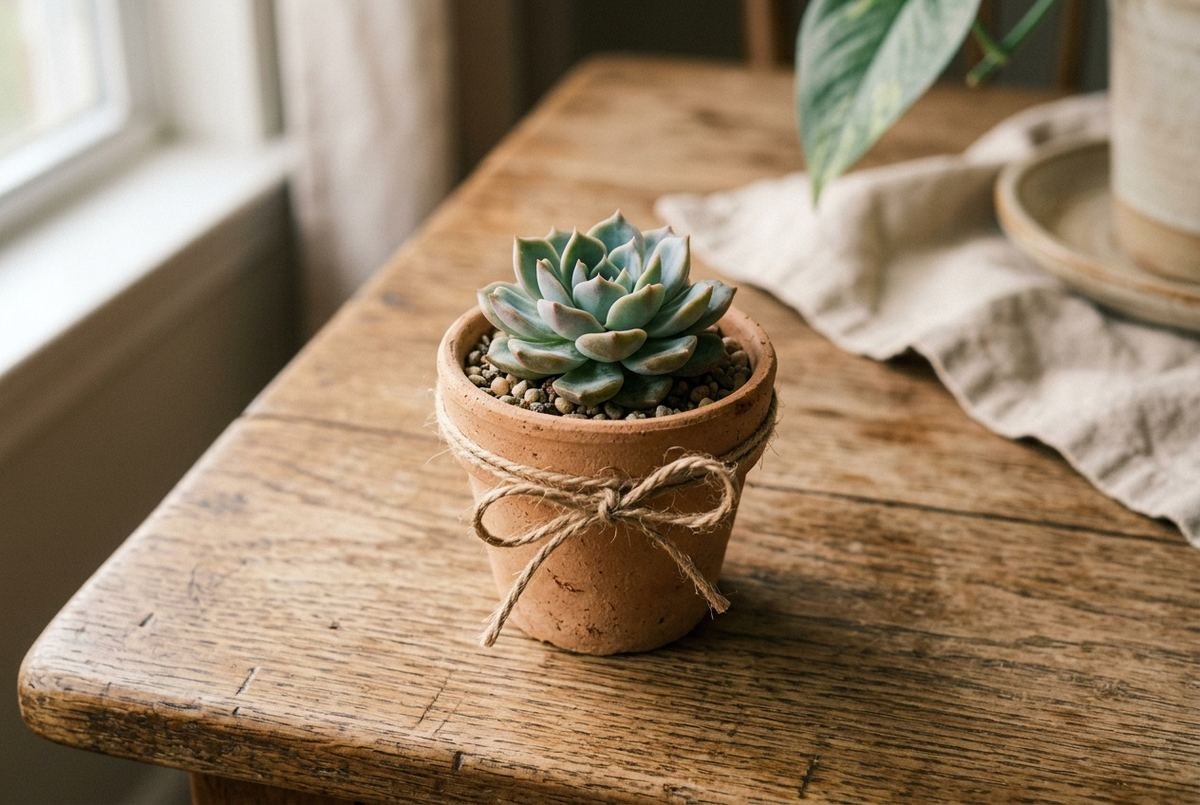 Mini suculenta em vaso de barro pequeno pronta para presentear